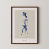 Table and Flower - Beige/Blue